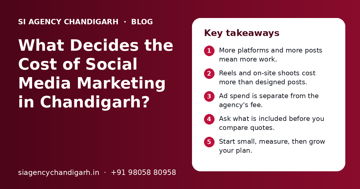 What Decides the Cost of Social Media Marketing in Chandigarh?: key takeaways infographic